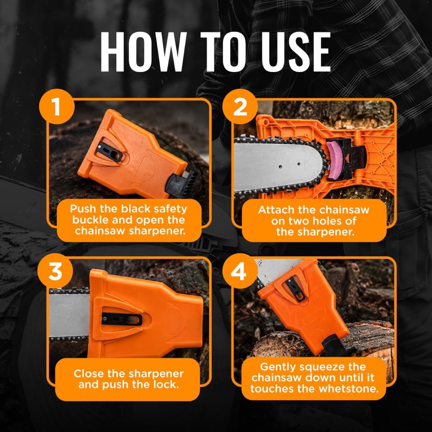 Chainsaw Sharpener File Kit — 8-Piece Manual Saw Chain Sharpening Set