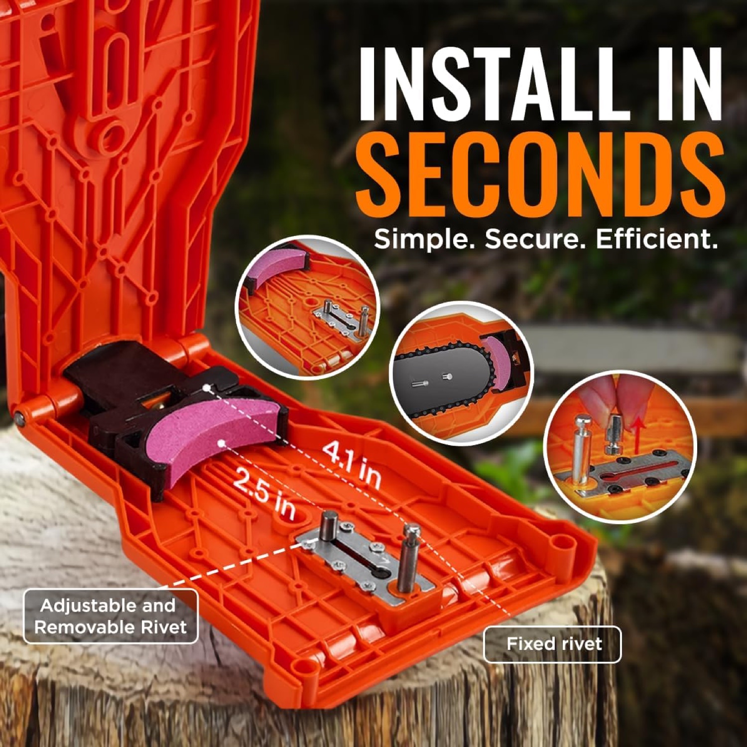 Chainsaw Sharpener File Kit — 8-Piece Manual Saw Chain Sharpening Set