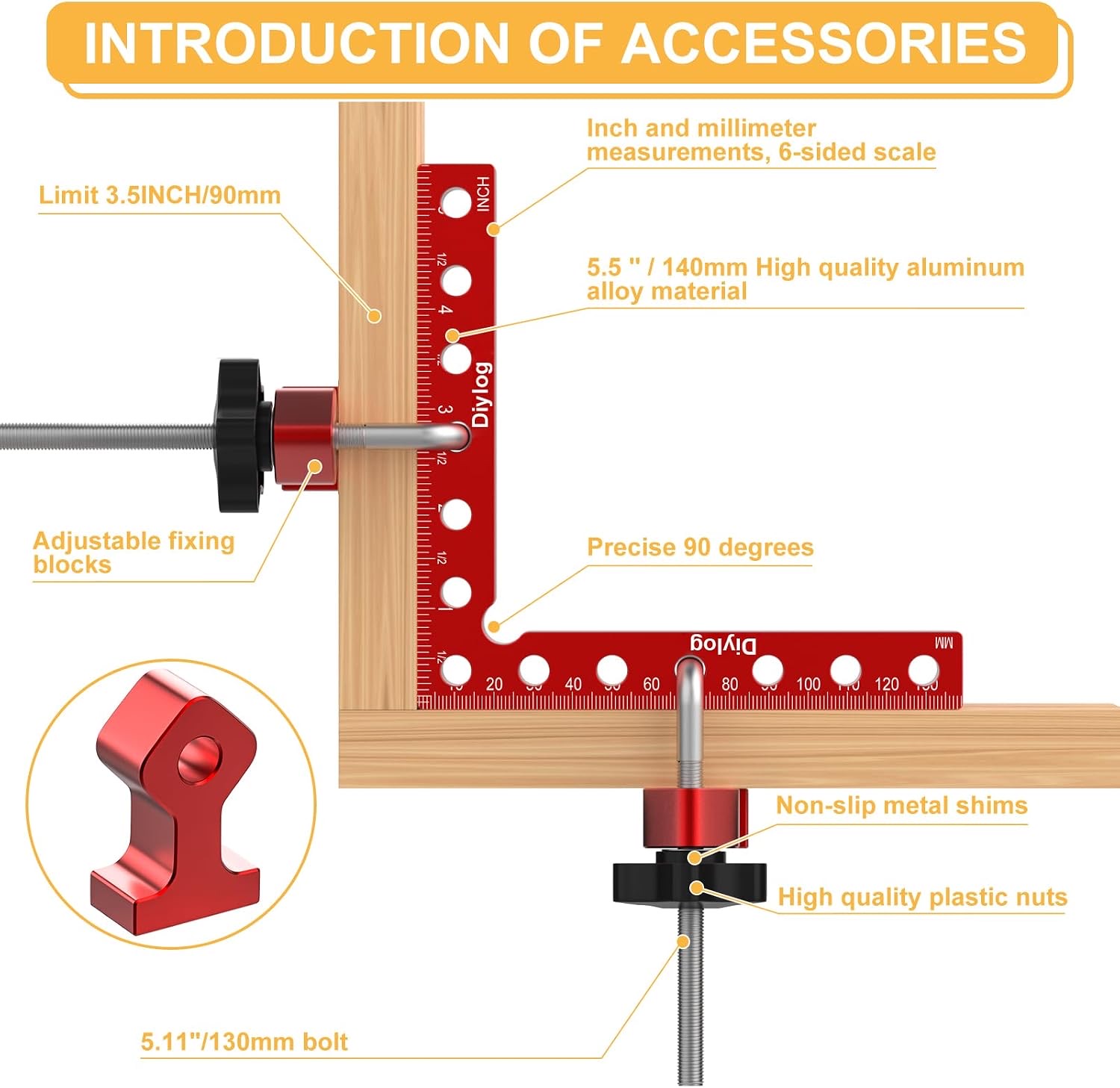 Corner Clamp 4 Pack — 5.5" / 140mm Right Angle Clamp