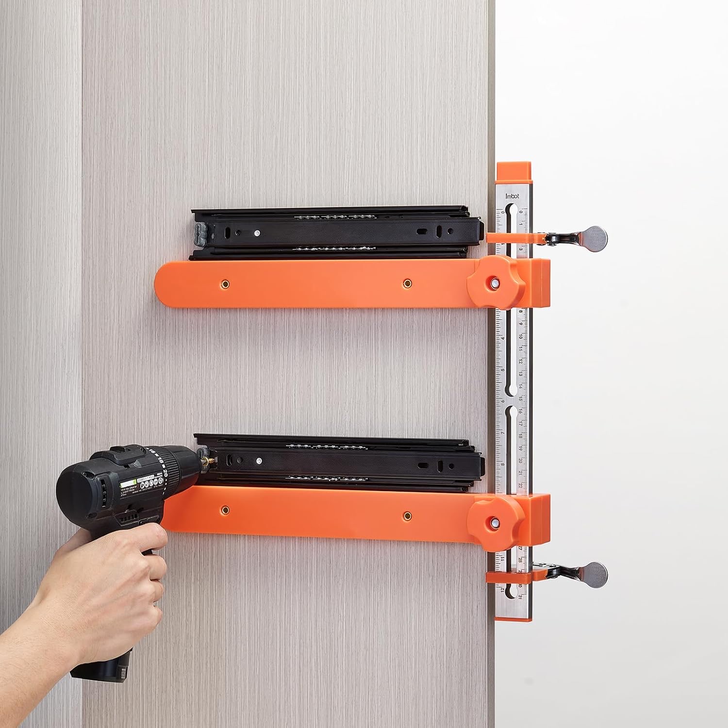 Drawer Slide Jig with Dual Scale