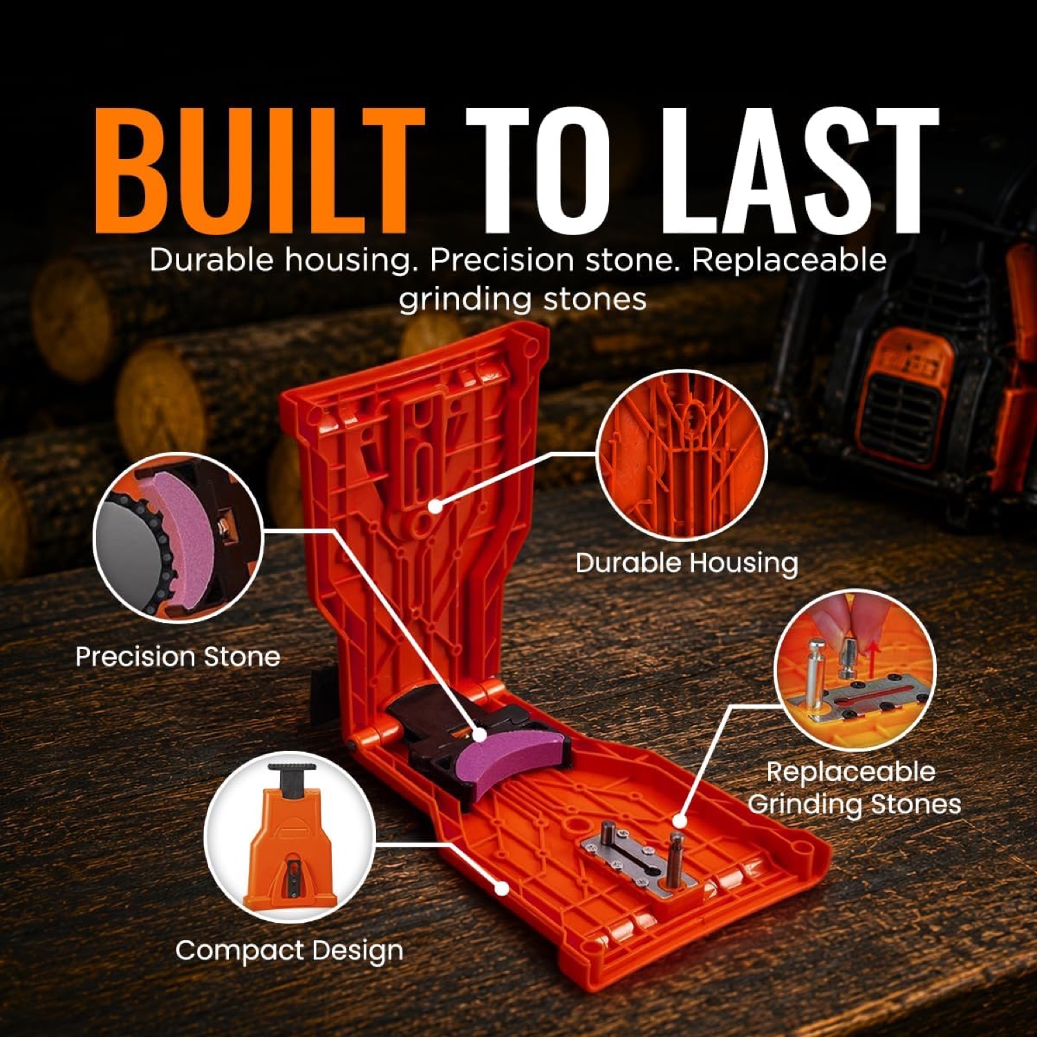 Chainsaw Sharpener File Kit — 8-Piece Manual Saw Chain Sharpening Set