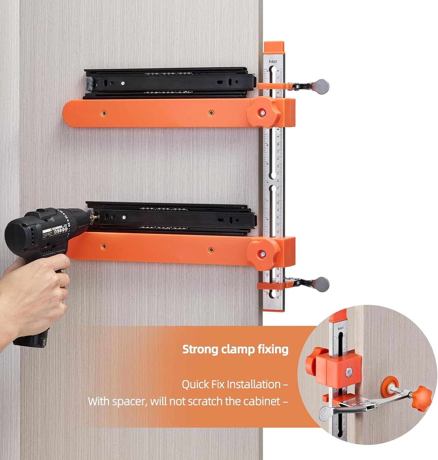 Drawer Slide Jig with Dual Scale