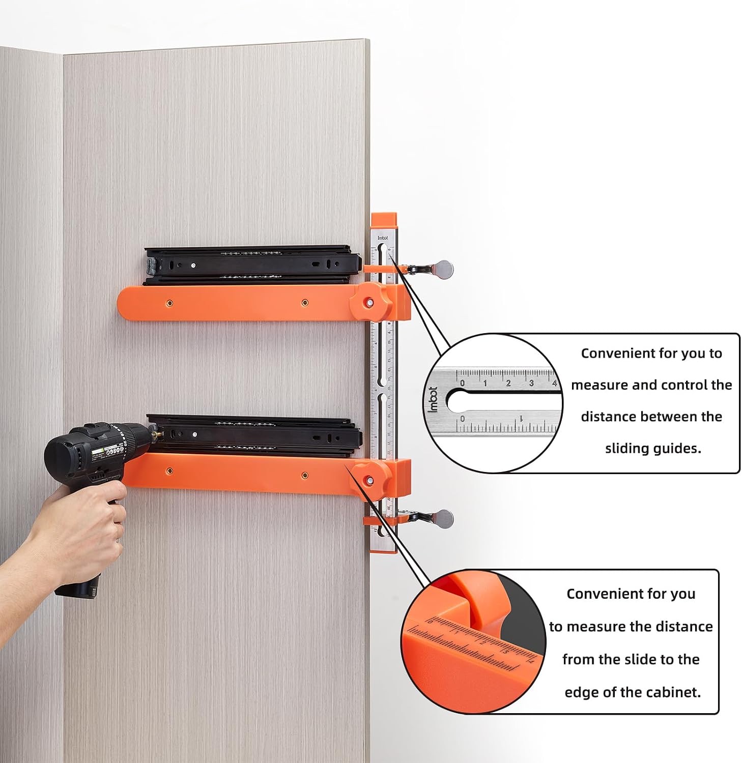 Drawer Slide Jig with Dual Scale